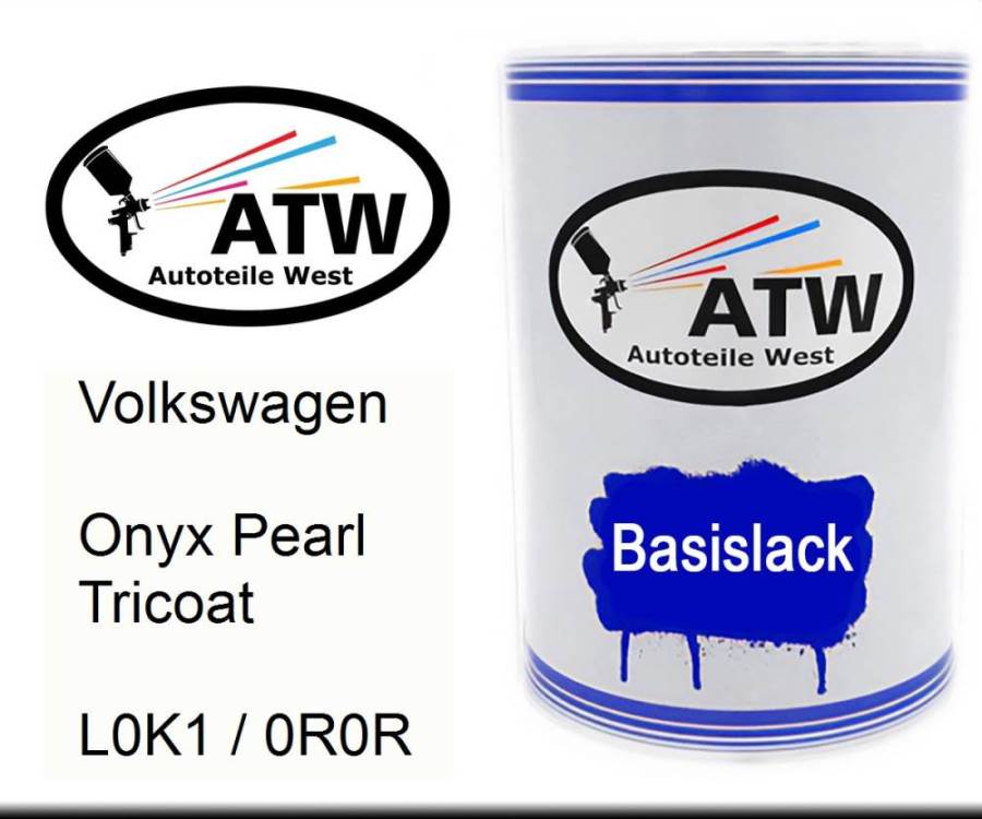 Volkswagen, Onyx Pearl Tricoat, L0K1 / 0R0R: 500ml Lackdose, von ATW Autoteile West.